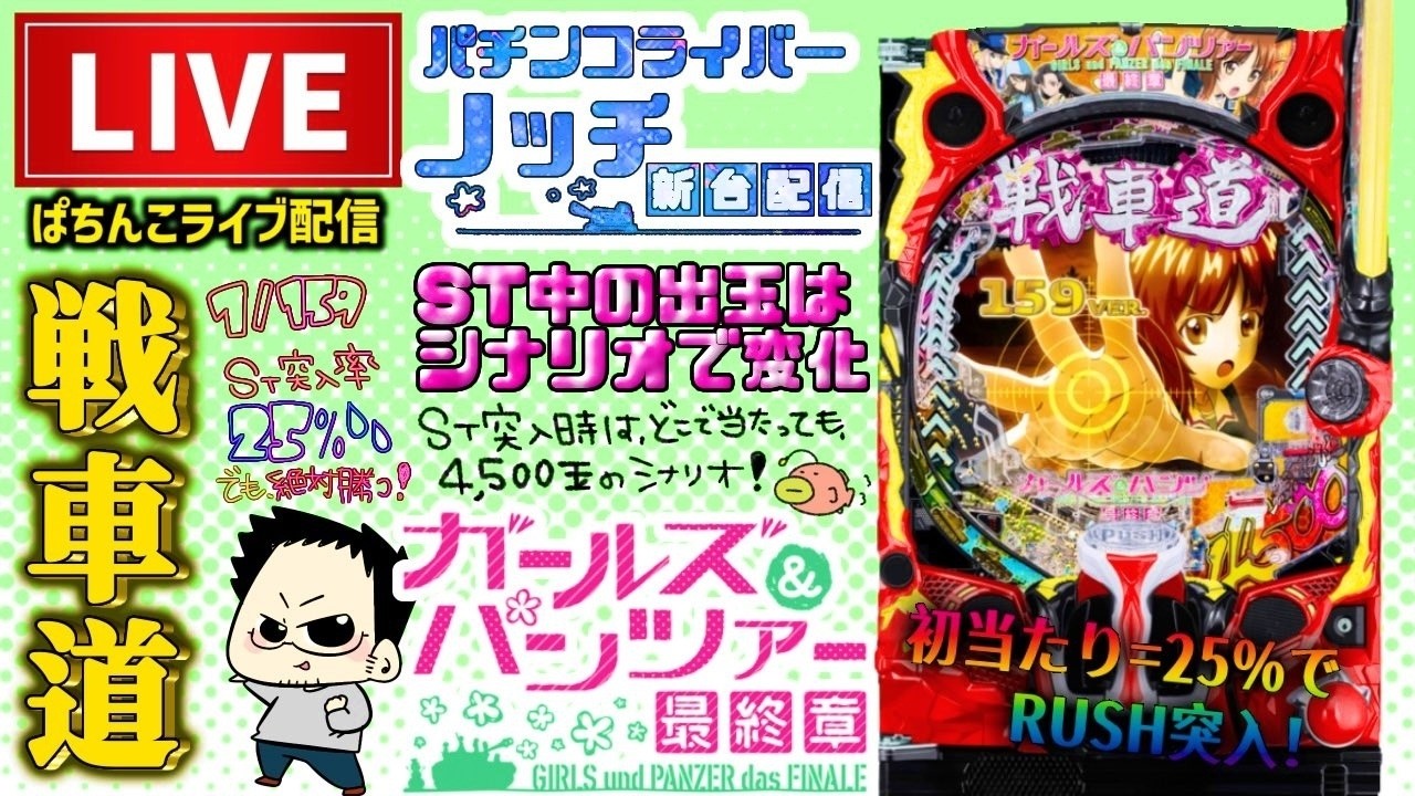 最新台】ガールズ&パンツァー最終章159パチンコライブ配信後半戦 - YouTube