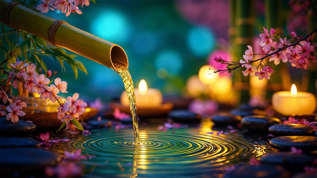 Relaxing Music Relieves Stress & Anxiety 🌿 Bamboo Water Sounds + Healing Piano, Deep Sleep 😴