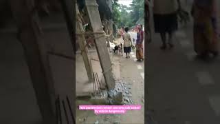 How prestressed cement concrete pole broken by vehicle dangerously#distribution#overhead#line#elect