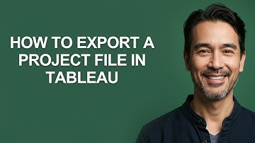 How to Export a Project File In Tableau - KevinHowTo