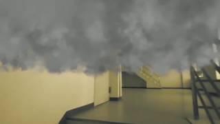 AR火災煙体験アプリ Disaster Scope® Fire&amp;Smoke 屋上への階段における利用