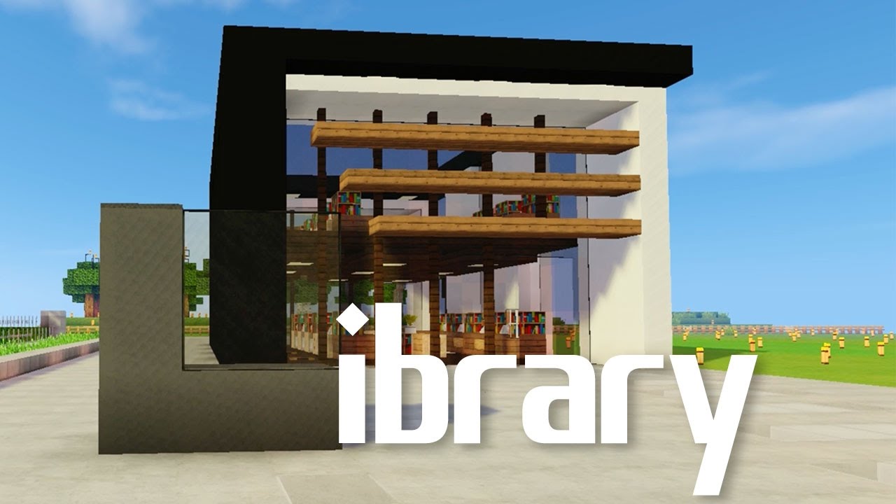 マインクラフト 1 図書館前を改築 久々にエンチャント Library Minecraft Youtube