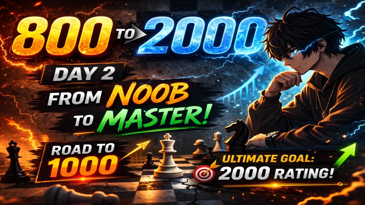 Road to 1000 → 2000 Rating! 🔥 Fresh 800 Start | Chess.com Climb Begins ♟️| Day 2
