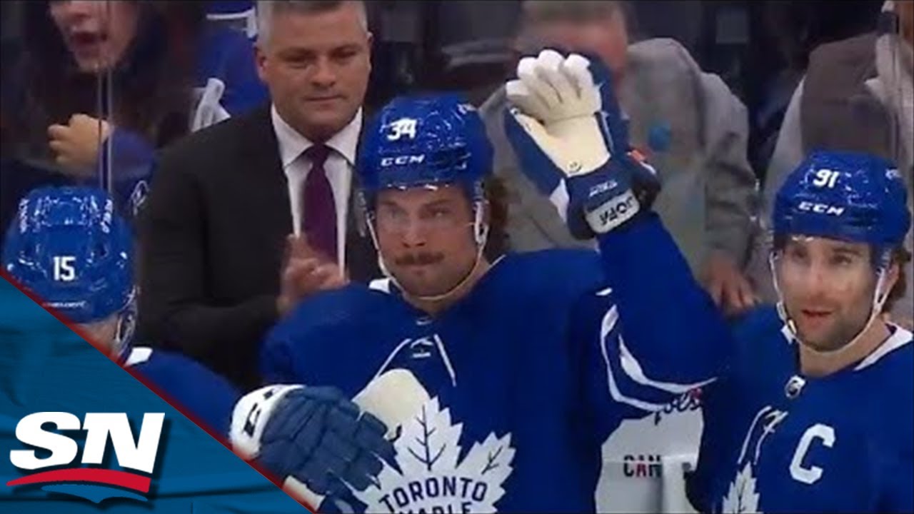 Auston Matthews passes Rick Vaive for most goals in a single