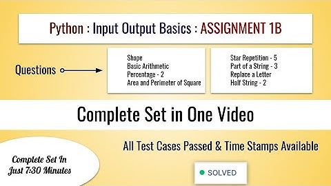 Python Programming Tutorial Assignment 1B : Input and Output Basics #pythonprogramming #python #code