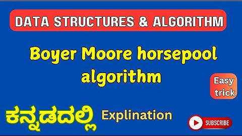 Horsepool algorithm |Data structures and algorithms| VTU,All universities