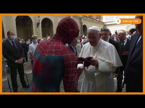 Spider-Man attends Pope Francis' weekly audience