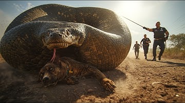 Brave Heroes Save a German Shepherd from the Deadly Coils of a Giant Python