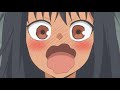 Nagatoro is embarrassed because senpai saw her halfasleep with crazy bed hair