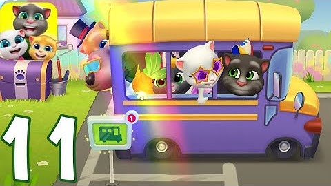 My Talking Tom Friends - Gameplay Walkthrough Part 11 - All Tom Friends on the Bus (iOS, Android)
