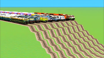 9 TRAINS CROSSING RISKY BUMPY TRACKS 😱RAILROAD DIAMOND💎CROSSING BEANG DRIVE