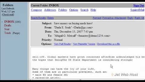 How to search for messages in SquirrelMail