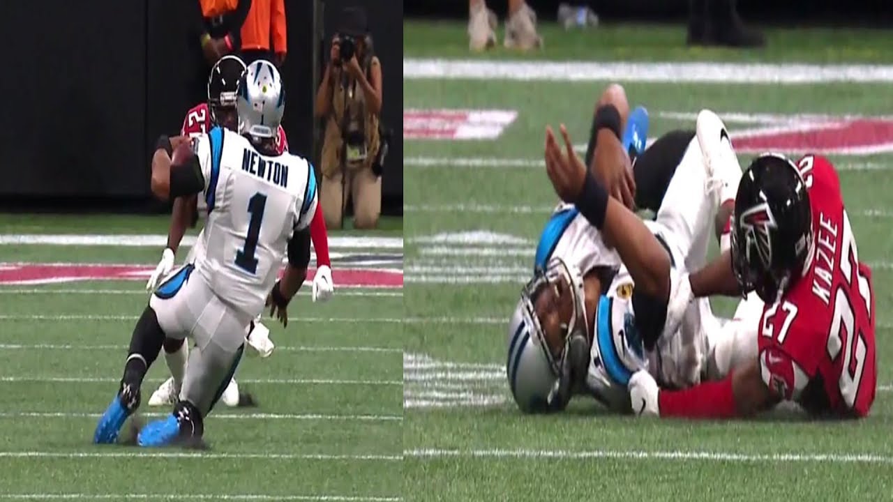 Falcons' Damontae Kazee ejected for hit on sliding Cam Newton