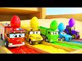 Breaking an Egg! Fire Truck Jumps in the Pool | Baby Nursery Rhymes | Wheel Match TV