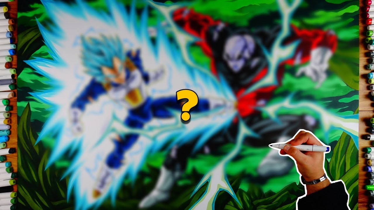 Огромный рисунок! Джирен против Вегеты в форме Супер Сайяна Синего | Заказ № 205