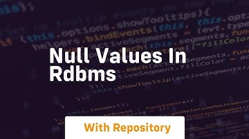 Null values in rdbms