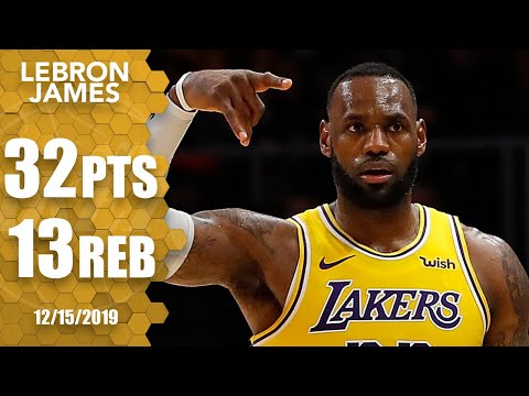 LeBron James puts up impressive 32-point double-double vs. Hawks | 2019-20 NBA Highlights