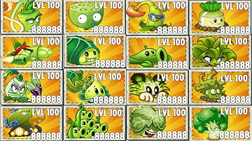 PvZ 2 Gameplay - All Plants Power Up Vs 25 Frozen Weasel Hoarder - Who