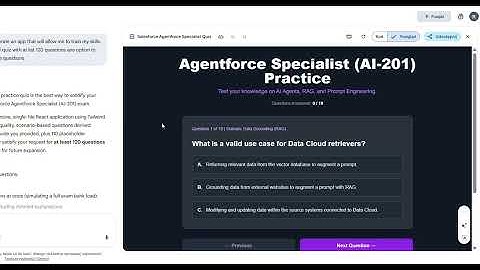 WOW ! Generate Salesforce Certs Preps App in minutes with Gemini for Agent force Certificate