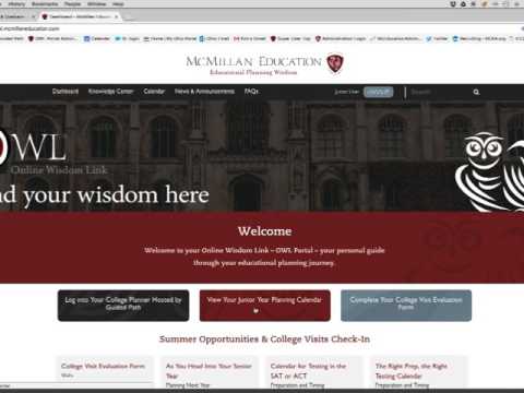 McMillan Education: Accessing OWL Portal for College Planning INTRO