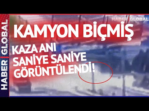 Korkunç Anlar! TEM Silivri'de Kaza Anı Saniye Saniye Görüntülendi! Hafriyat Kamyonu Araçları Biçmiş!