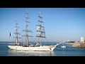 Royal navy of oman cadet sail training ship shabab oman ii arriving in portsmouth