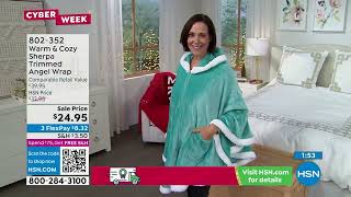 Warm   Cozy Sherpa Trimmed Angel Wrap