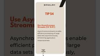 Tip 54 of 100: Use Async Streams #csharp #dotnet #dotnetcore #dotnetcore   #coding #codinghacks