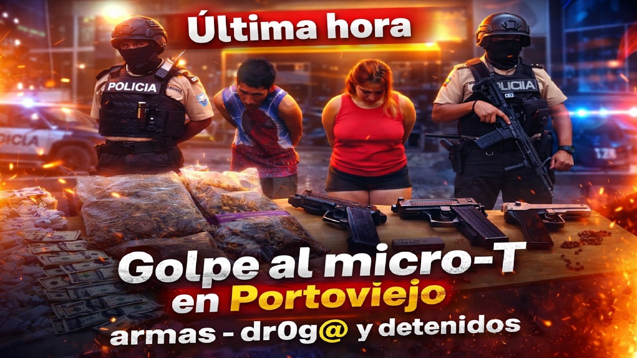 Golpe al micro T en Portoviejo: 2 detenidos con 7 mil dosis y armas de fuego