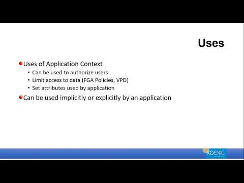Oracle application context Explained
