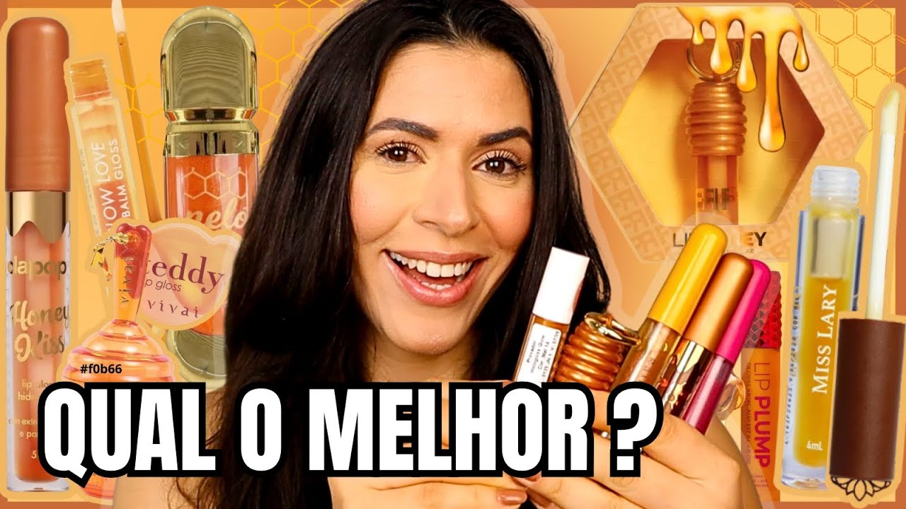 LIP GLOSS LABIAL DE MEL: Qual o melhor ? Vale o hype? - Testei 5 opções