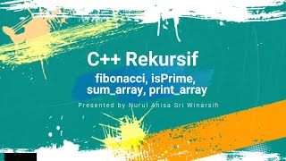 C++ Rekursif Fibonacci, isPrime, Sum Array, Print Array screenshot 1