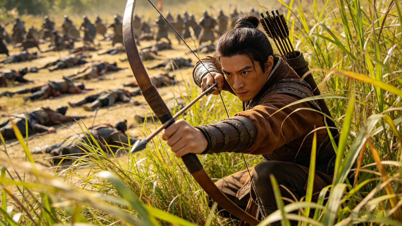 隱藏在草裡的竟是神箭手，箭箭狙殺敵人1000人#kungfu #功夫