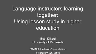 Language Instructors Learning Together: Using Lesson Study in Higher Education