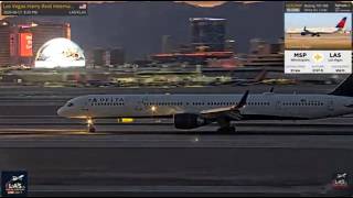 One Of Only 37 Still Flying. Arrival Of Delta Airlines Boeing 757-232, N582NW From into LAS Vegas!