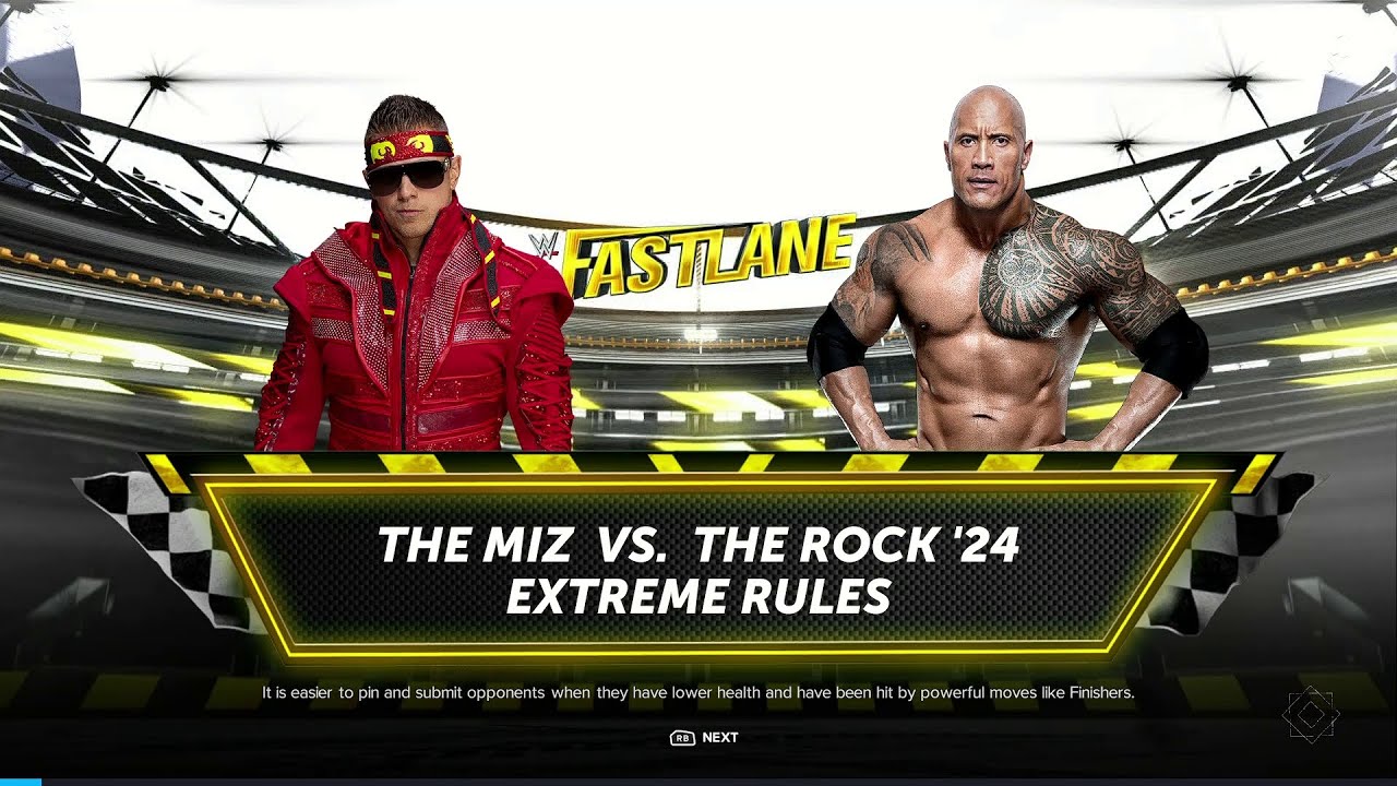 WWE 2K24 FULL MATCH — The Miz Vs The Rock — Extreme Rules Match
