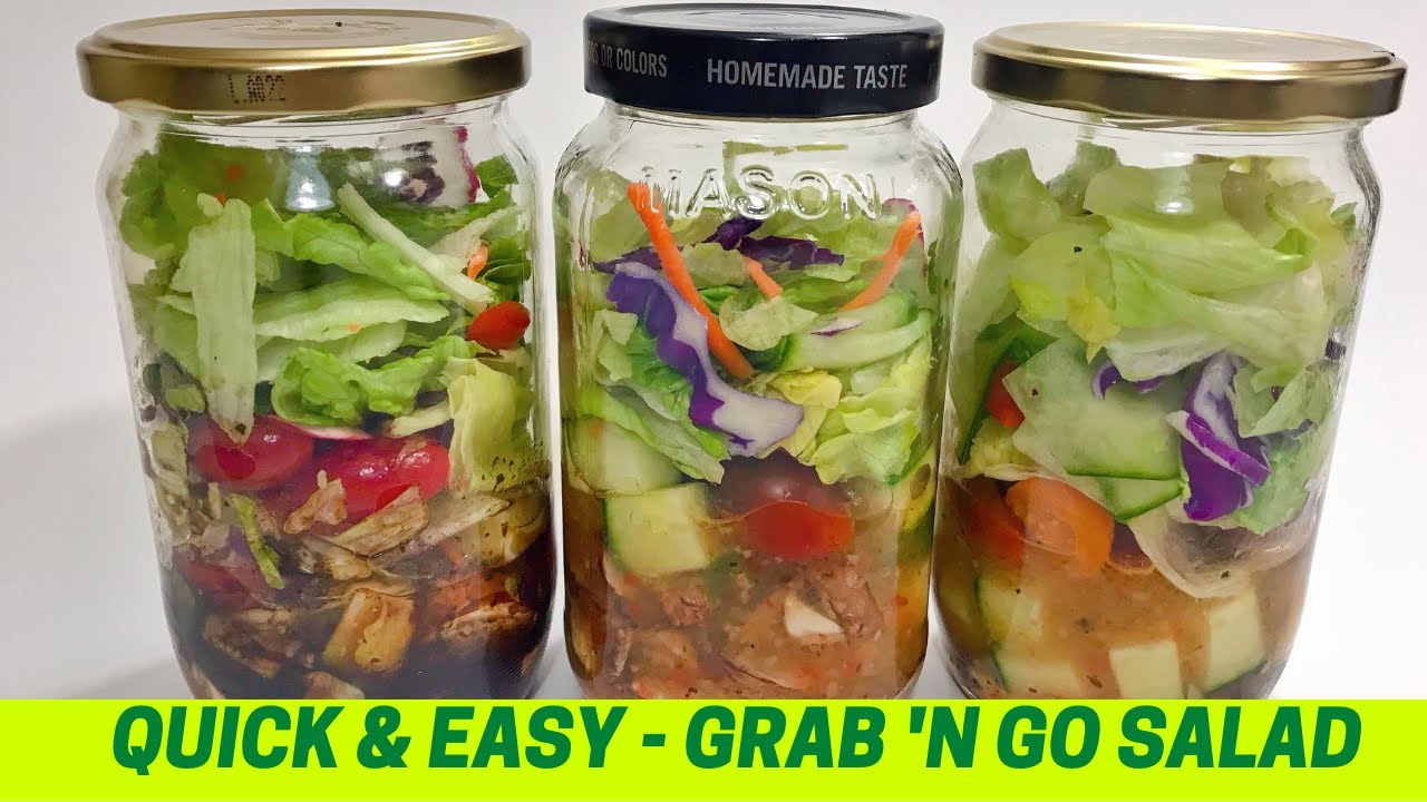FIVE MINUTE SALAD QUICK & EASY SALAD GRAB & GO SALAD YouTube