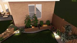 3D Landscape Design Walkthrough | Backyard Transformation + Landscape Lighting
