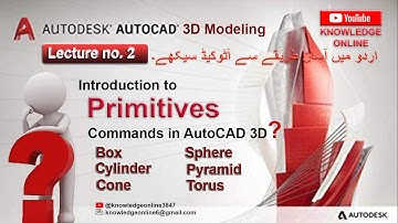 How to use AutoCAD 3D Primitives. Box, Cylinder, Cone, Sphere, Pyramid, Wedge and Torus in AutoCAD.