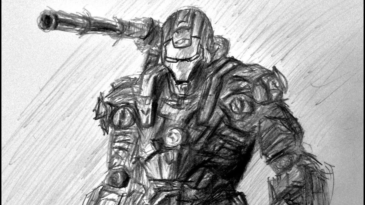 Pencil Drawing: Iron Man and War Machine by DegasClover on DeviantArt