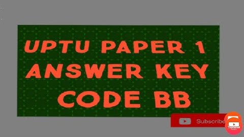 UPTU ANSWER KEY PAPER 1 CODE BB (Maths)