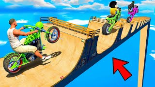 SHINCHAN AND FRANKLIN BATTLED FOR THE MEGA RAMP CHAIN BRIDGE PARKOUR CHALLENGE GTA 5