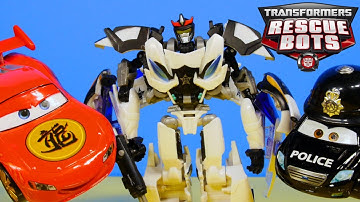 Transformers Prowl Autobots and Disney Cars Dragon Lightning McQueen Beast Hunters Toys Review