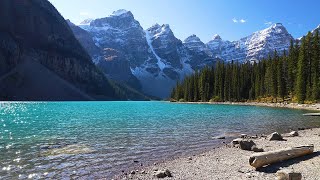 Moraine Lake with relaxing nature sounds for work and studying