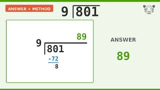Long Division Problem 801/9: Step-by-Step Video Solution