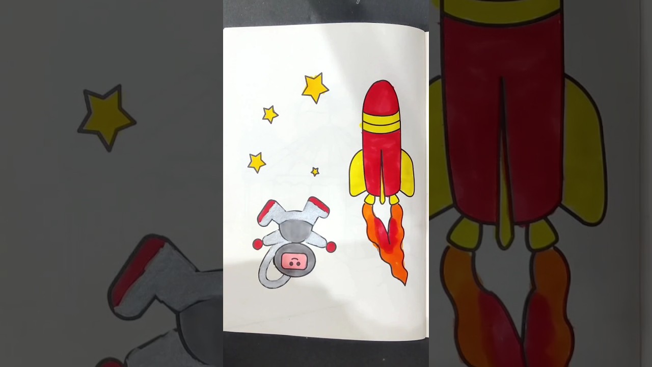 How to Color Space Rocket | How to color Astronaut 
