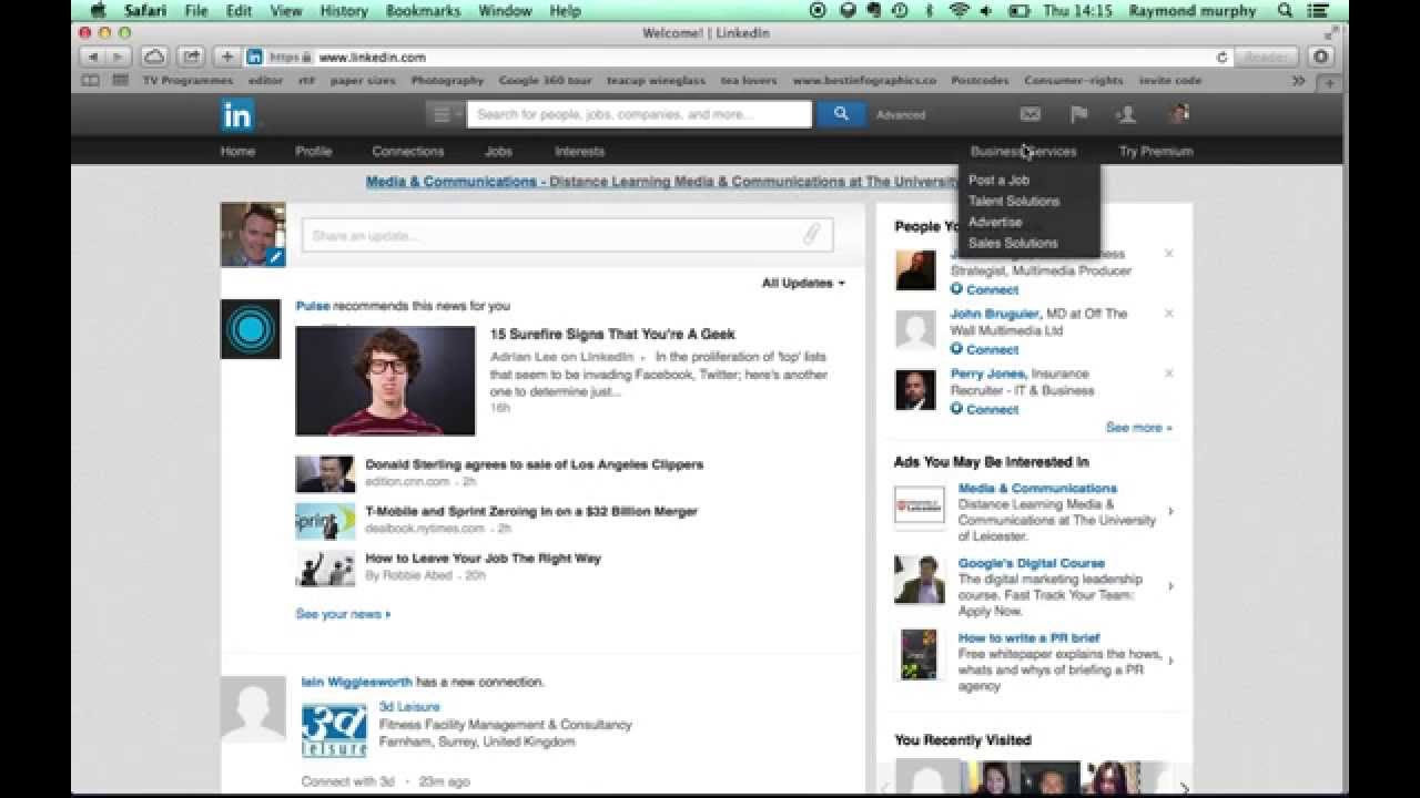 New Update How to connect facebook to linkedin