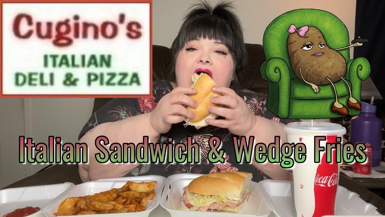 Italian Hero Sandwich and Wedge Fries from Cugino's Italian Deli & Pizza * I'm Being a Bad Gorl