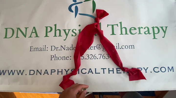 How to tie resistance bands into knots for home exercises with Dr. Nader and DNA Physical Therapy.