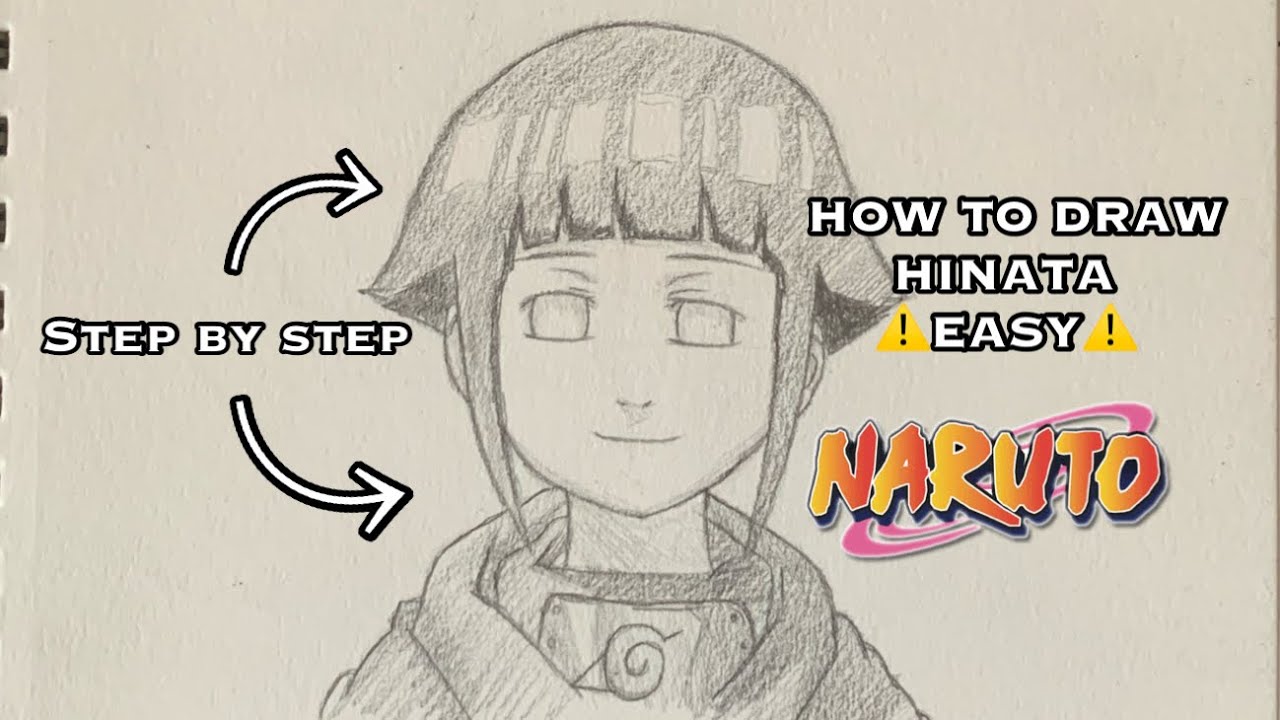 How to draw HINATA (Naruto Shippuden) step by step, EASY 